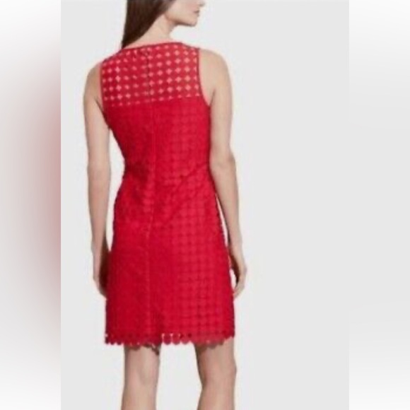 π3/$25πHPπ Lauren Ralph Lauren NWOT Red Circle Overlay Sheath Dress - Picture 2 of 9